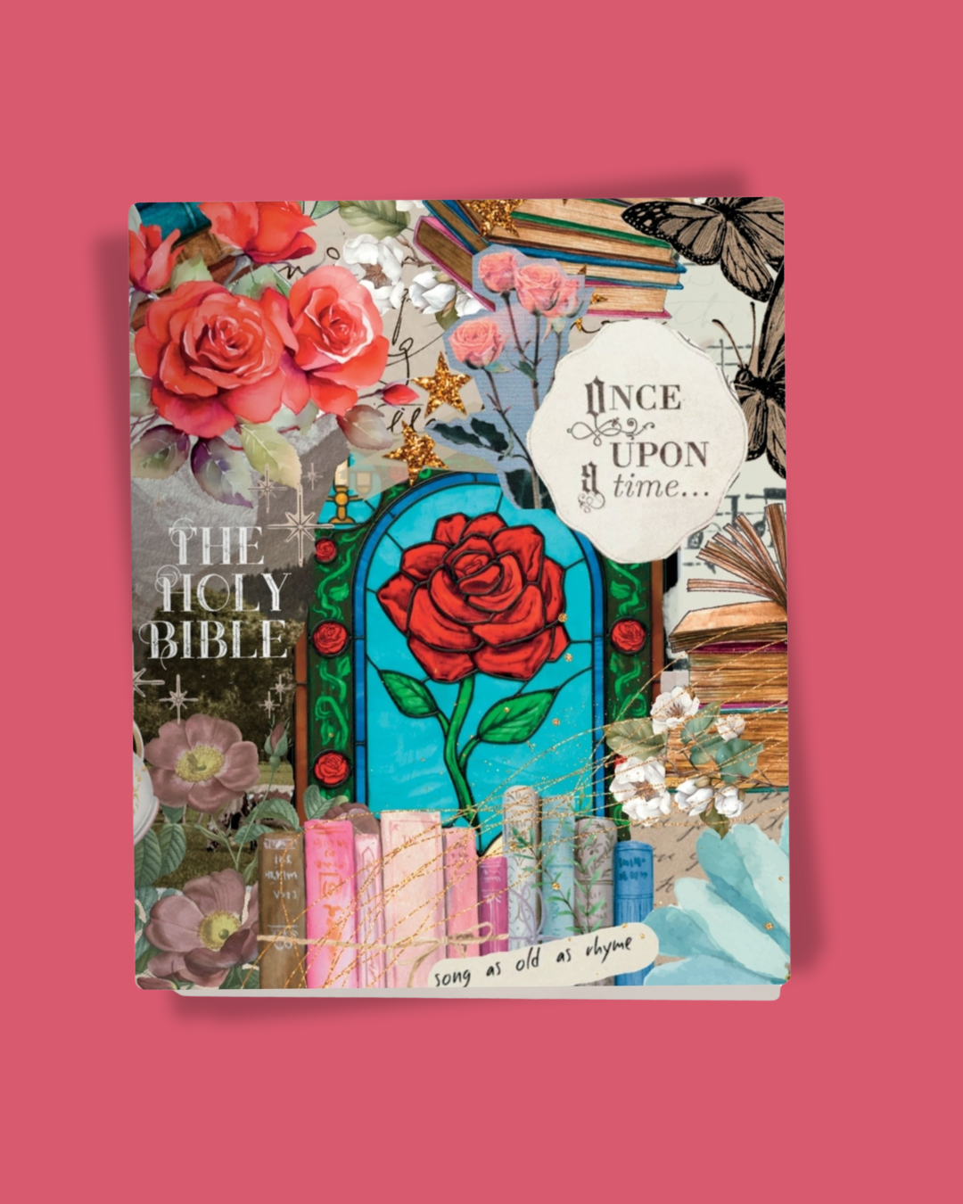 Tale As Old As Time blue floral Canvas Bible